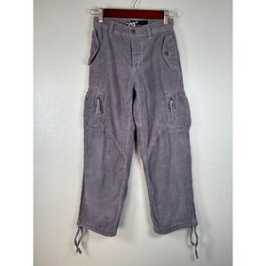 Vintage Y2K SR7 Gear Seven Collection Gray Corduroy Cargo‎ Pants Size 10 Kids